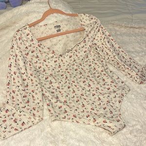 Flowered PINK bodysuit, size L